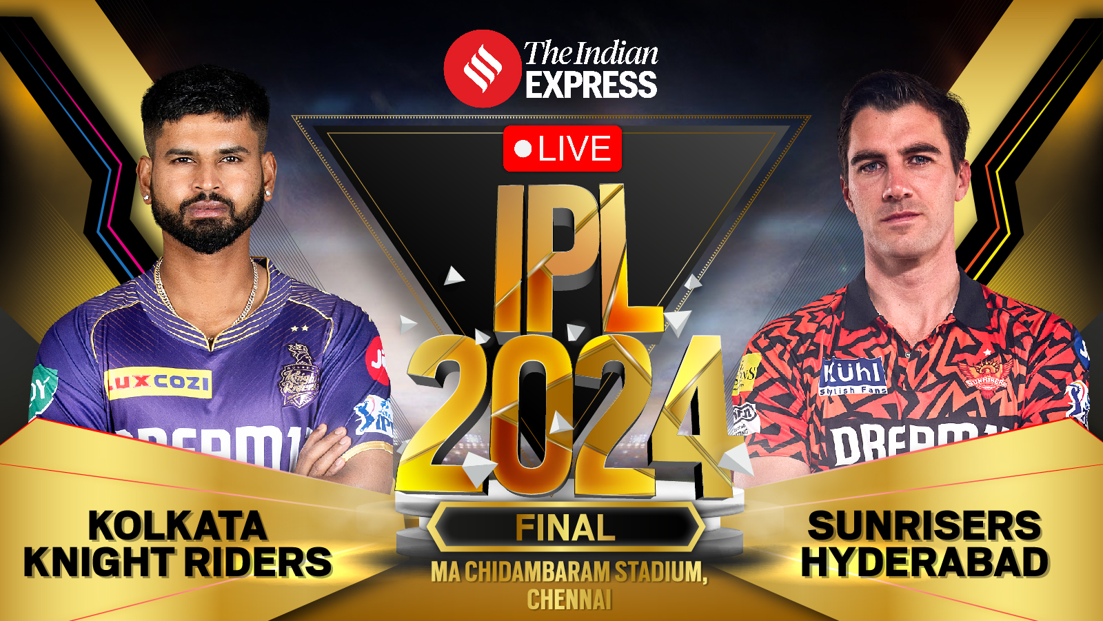 KKR vs SRH Live Score, IPL 2024 Final: Shreyas Iyer’s Kolkata Knight Riders to lock horns with Pat Cummins’ Sunrisers Hyderabad | Cricket News