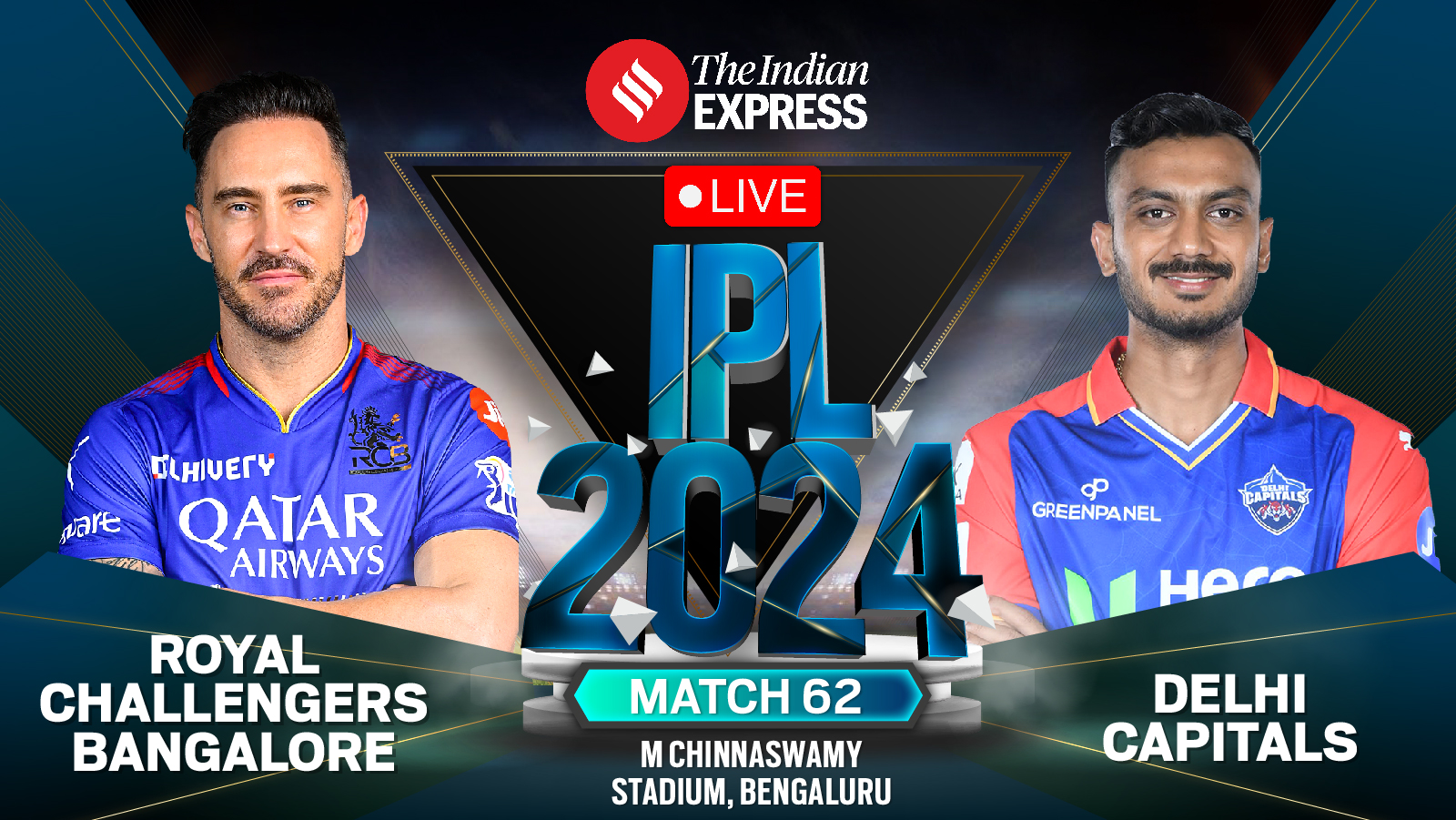 RCB vs DC Live Score, IPL 2024: Faf du Plessis’ Royal Challengers Bengaluru will take on Axar Patel’s Delhi Capitals thumbnail