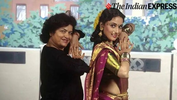 Madhuri Dixit and Saroj Khan collaborated on many songs (Express Archive Photo)