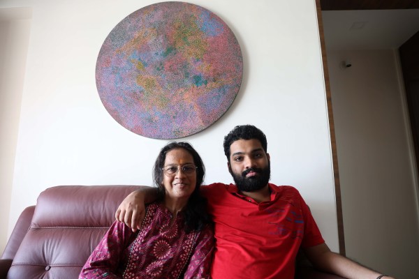 Hrishikesh Vispute with his mother. 