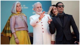 Ratna Pathak and Naseeruddin Shah at the screening of Manthan at Cannes