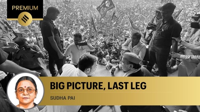 Congress leader Rahul Gandhi and Samajwadi Party president Akhilesh Yadav during public rally for Lok Sabha polls, in Phulpur on May 19 (X/Samajwadi Party)