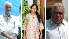 From left: Vishwambhar Choudhari, Shakuntala Gaikwad, and Hariprasad Walimbe. (Express Photo)