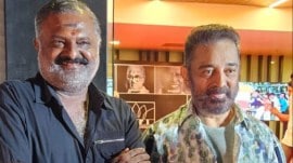 Producer Thenappan with Kamal Haasan (Image: Kayal Devaraj/ X)