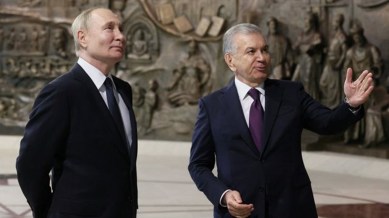 Putin visits Uzbekistan.