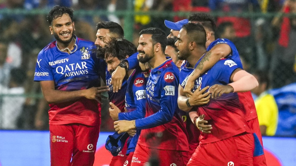 RCB players celebrate after winning their IPL match against Dhoni's Chennai Super Kings at M Chinnaswamy Stadium in Bengaluru. (PTI Photo)