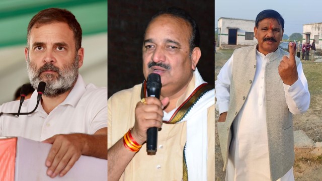 Raebareli Results 2024, Rahul Gandhi vs Dinesh Pratap Singh vs Thakur Prasad Yadav: Find out who won from the Raebareli Lok Sabha 2024 Elections: Rahul Gandhi (INC), Dinesh Pratap Singh (BJP) and Thakur Prasad Yadav (BSP) (L-R)