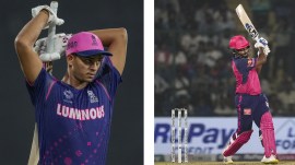 Rajasthan Royals’ Yashasvi Jaiswal (left) and captain Sanju Samson. (PHOTOS PTI)