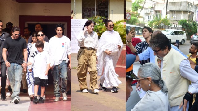 Shah Rukh Khan, Gauri Khan, Suhana Khan, Kareena Kapoor Khan, Amitabh Bachchan, Jaya Bachchan, Rekha and Ranbir Kapoor, among others, cast their vote in Mumbai, on Monday (Photos: Varinder Chawla)