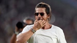 Kolkata Knight Riders owner Shah Rukh Khan celebrates his team's win in the Qualifier 1 of Indian Premier League (IPL) 2024 against Sunrisers Hyderabad at the Narendra Modi Stadium, in Ahmedabad