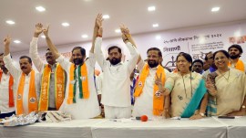 Eknath Shinde, Uddhav Thackeray, Anand Dighe, Thane Lok Sabha constituency, shinde addresses Mahayti workers, Thane candidate Naresh Mhaske, Lok Sabha elections 2024, indian express news