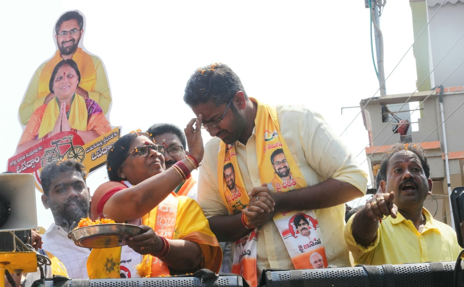 TDP's Visakhapatnam candidate M Sribharat, the chairperson of GITAM institutions, campaigns in the constituency. The last time the party won the seats, the party's candidate was Sribharat's father M V V S Murthi. Pushkar Banakar