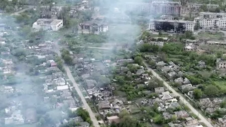 Ocheretyne Ukrainian drone footage, Russian advance in Donetsk region,