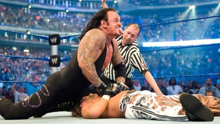 Undertaker vs Shawn Michaels at WresltleMania 26 (Source: X/@Wrestleseek)