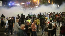 Dozens of protesters against so-called 'Russian law' arrested in Georgia as police crack down
