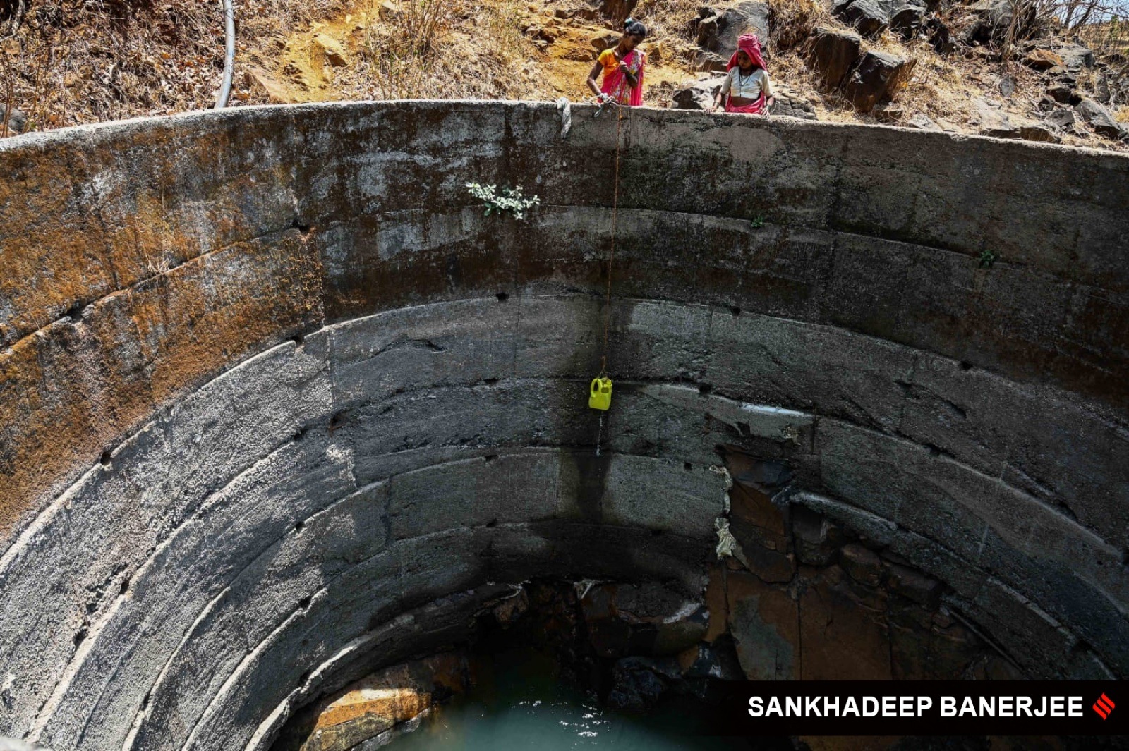 The villagers in the district are dependent on traditional “baudis” (groundwater well) for their daily water requirements. (Express Photo)
