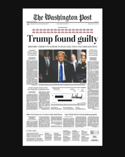 The front page of The Washington Post for May 31, 2024.