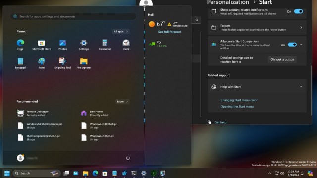 Microsoft testing customisable floating widgets in Windows 11 Start ...