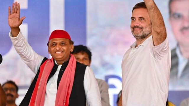 Rahul Gandhi, Akhilesh Yadav, Jalaun public meeting, Samajwadi Party, Congress, INDIA bloc poll campaign, Lok Sabha elections, Jhansi polling, Jalaun polling, indian express news