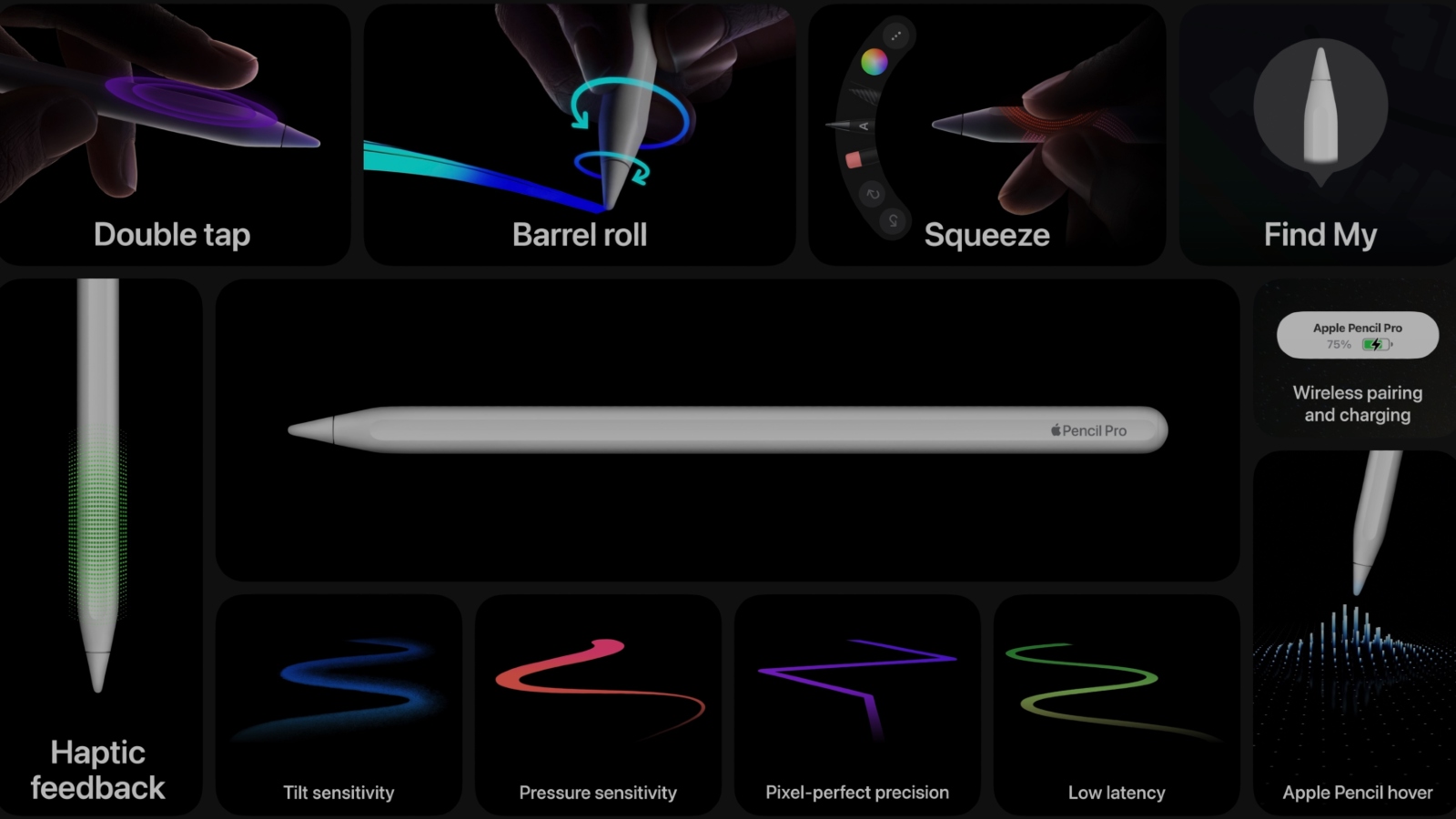 Apple introduces Pencil Pro with haptic feedback and Find My support