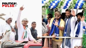 (L-R) Congress MP Adhir Ranjan Chowdhury and TMC's Baharampur candidate Yusuf Pathan. (Express photo by Chayan Majumdar)