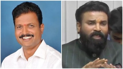 BJP candidate B Sriramulu (right) fights an anti-incumbency wave even as Congress candidate E Tukaram looks to cash in on the party’s five guarantees. (Express Photos)