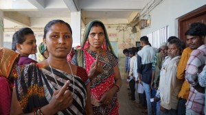 An approximate voter turnout of 10.81 per cent was recorded in the first two hours of polling in 93 constituencies spread over 11 states and Union Territories on Tuesday. (Express Photo by Aditi Raja)
