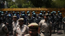 Aam Aadmi Party, AAp march, AAPs Jail Bharo protest march, AAP march at BJP headquarter, Arvind Kejriwal, delhi police, delhi police security arrangements, indian express news