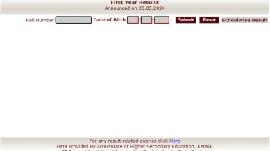 DHSE +1 Kerala result link at keralaresults.nic.in