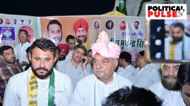 Congress's Karnal candidate Divyanshu Budhiraja (L) with former Haryana CM Bhupinder Singh Hooda. (Photo: Divyanshu Budhiraja/ Facebook)