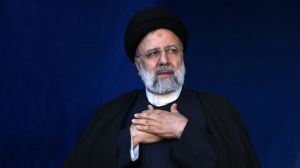 A helicopter carrying Iranian President Ebrahim Raisi and his foreign minister crashed on Sunday as it was crossing mountain terrain in heavy fog. (AP)