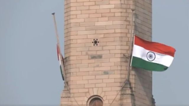 Iran India flag half mast