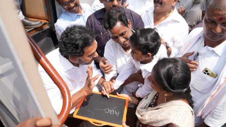 Andhra Pradesh CM and YSRCP chief Jagan Mohan Reddy campaigning for the Assembly elections in the state. (Photo: Jagan Mohan Reddy/ X)
