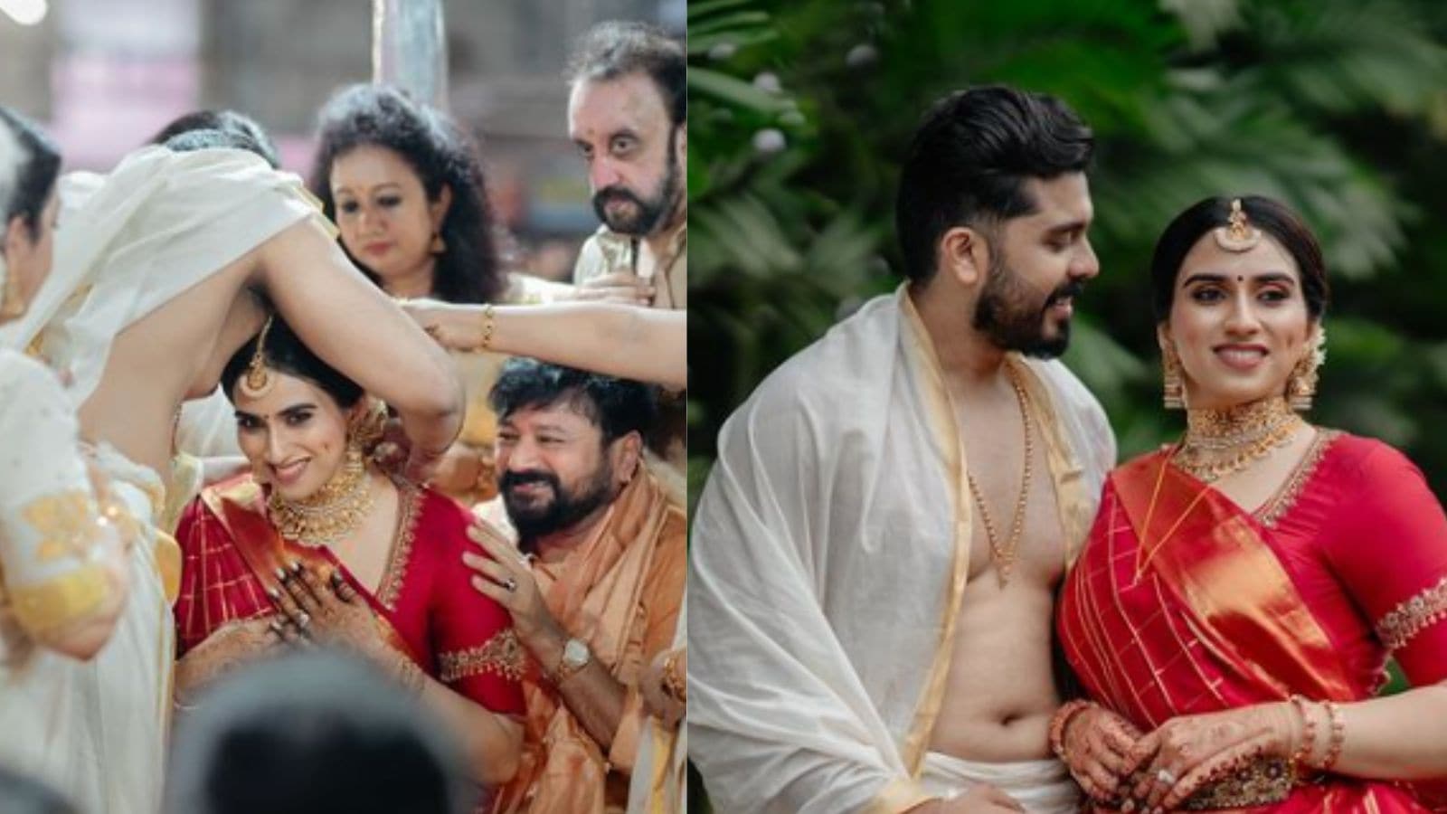 Jayaram’s daughter Malavika ties the knot with Navaneeth, Mohanlal ...