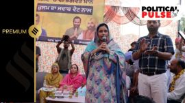 Punjab CM Bhagwant Mann's wife Dr Gurpreet Kaur campaigns in Dhuri village of Sangrur.