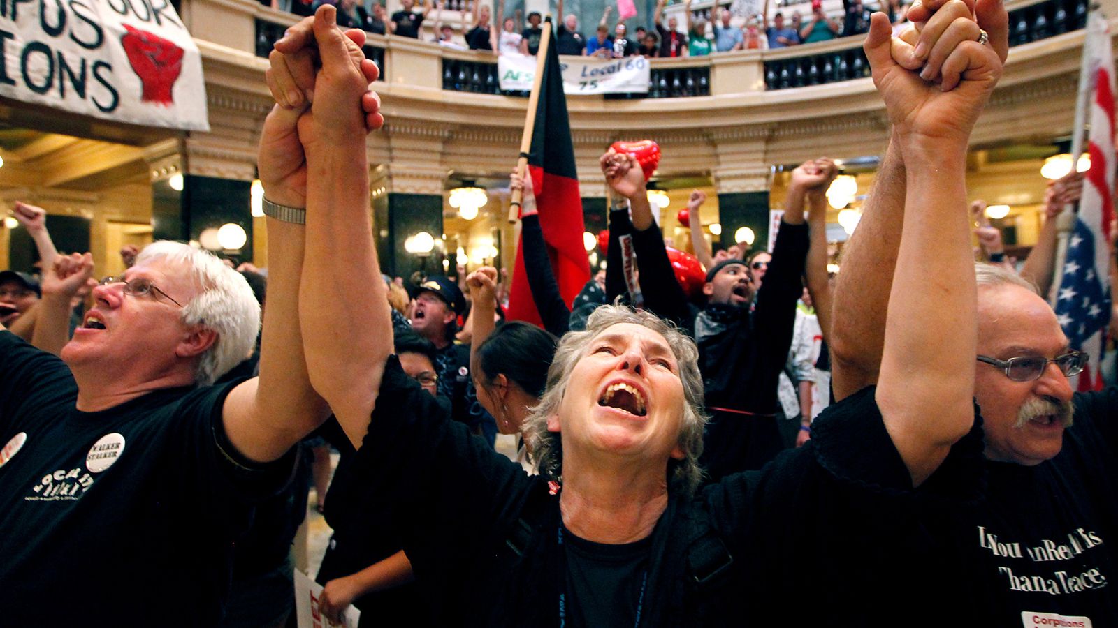 Wisconsin unions argue for overturning 2011 law that ended nearly all