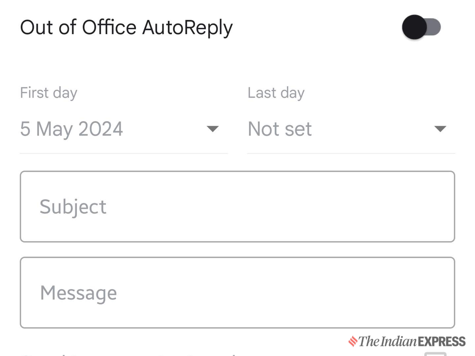 Out of office email