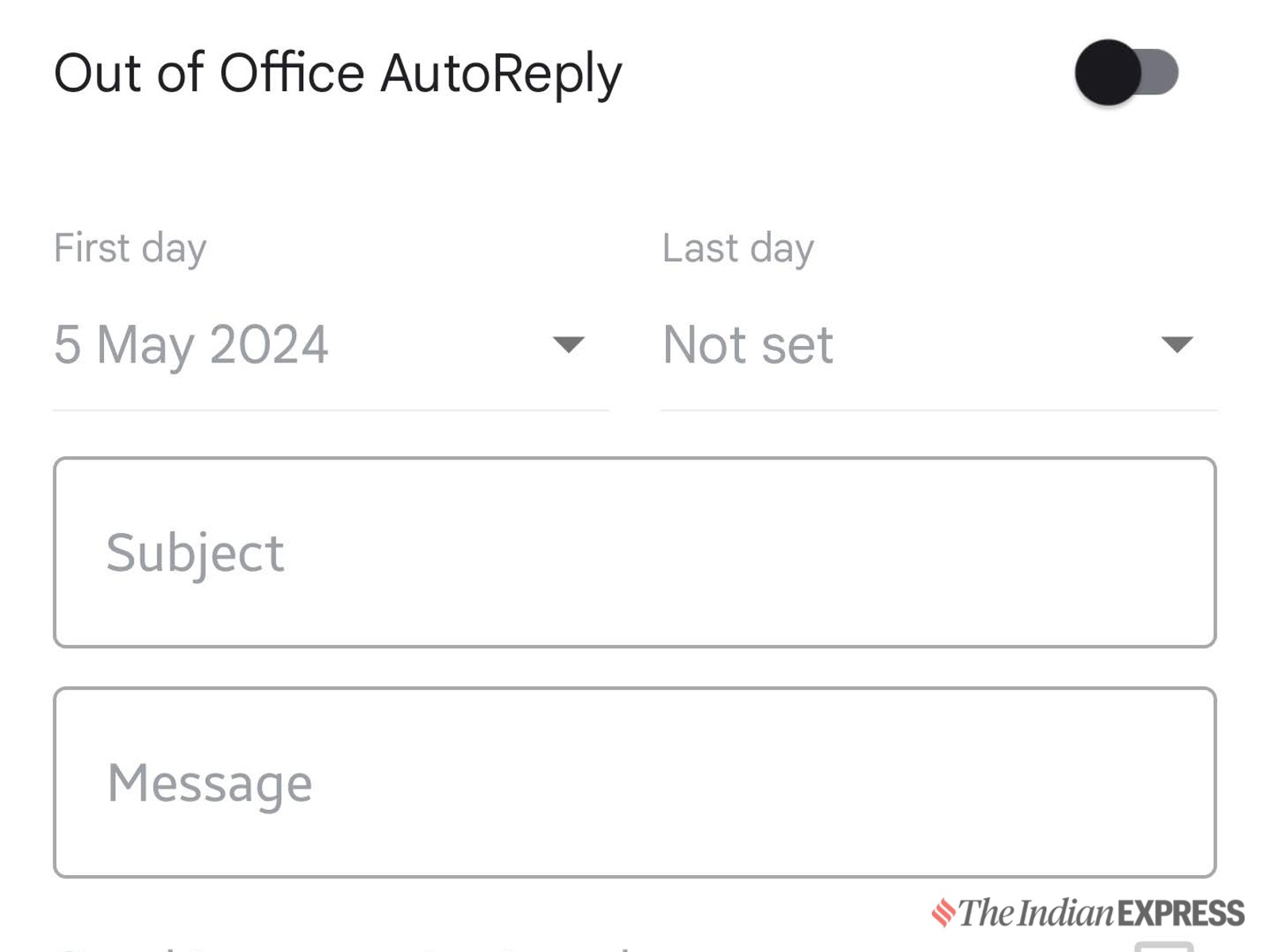 Out of office email