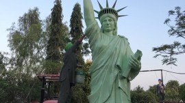 statue of liberty, moga, punjab, indian express