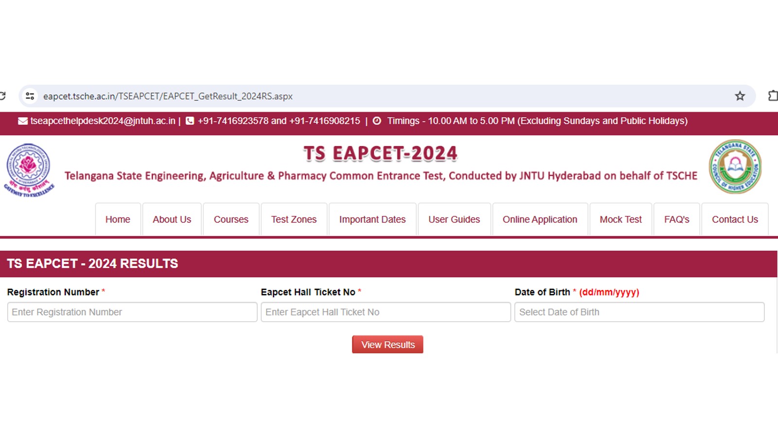 TS EAPCET 2024 Result Websites to download TS EAMCET rank card