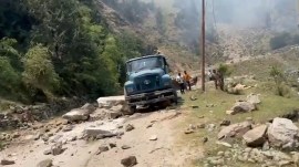 The incident happened near Darbani in Uttarakhand. (Video screengrab/ Uttarakhand Cops/ X)