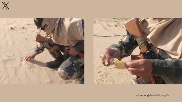 BSF jawan roasts papad in Bikaner