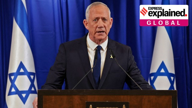 Israeli Minister Benny Gantz addresses the media after his ultimatum to withdraw his centrist party from Israeli Prime Minister Benjamin Netanyahu’s emergency government expired, in Ramat Gan, Israel June 9, 2024.
