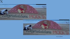 Sand artist creates PM Modi's sculpture