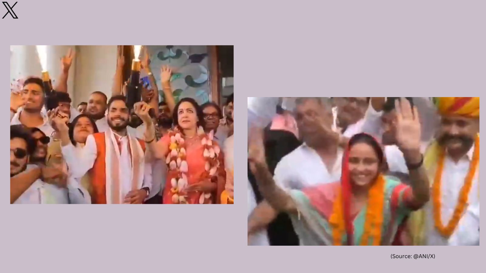 Lok Sabha Election Results 2024 Hema Malini celebrates with Pyro gun