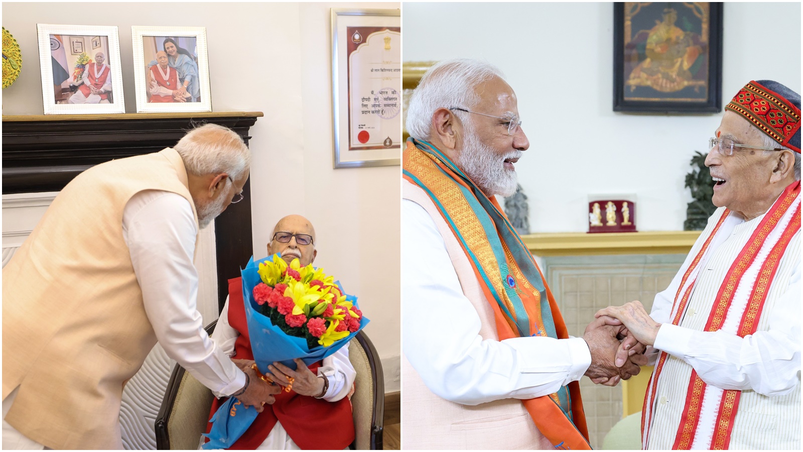 Narendra Modi meets BJP stalwarts LK Advani, Murli Manohar Joshi before staking claim as PM for 3rd time | India News