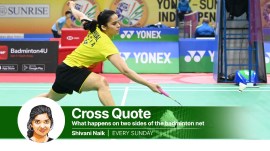 India's Saina Nehwal in action during the women's singles Round-of-16 match of the Yonex-Sunrise India Open 2023 at the Indira Gandhi Indoor Stadium in New Delhi on Thursday, January 19, 2023