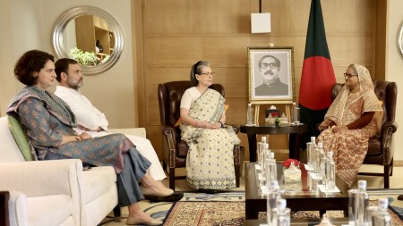 Bangladesh Prime Minister Sheikh Hasina meets Gandhi family
