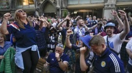 Germany vs Scotland Predicted Lineup: Scotland fans sing and enjoy in Marienplatz in downtown Munich ahead of the Euro 2024 match against Germany. (AP Photo)