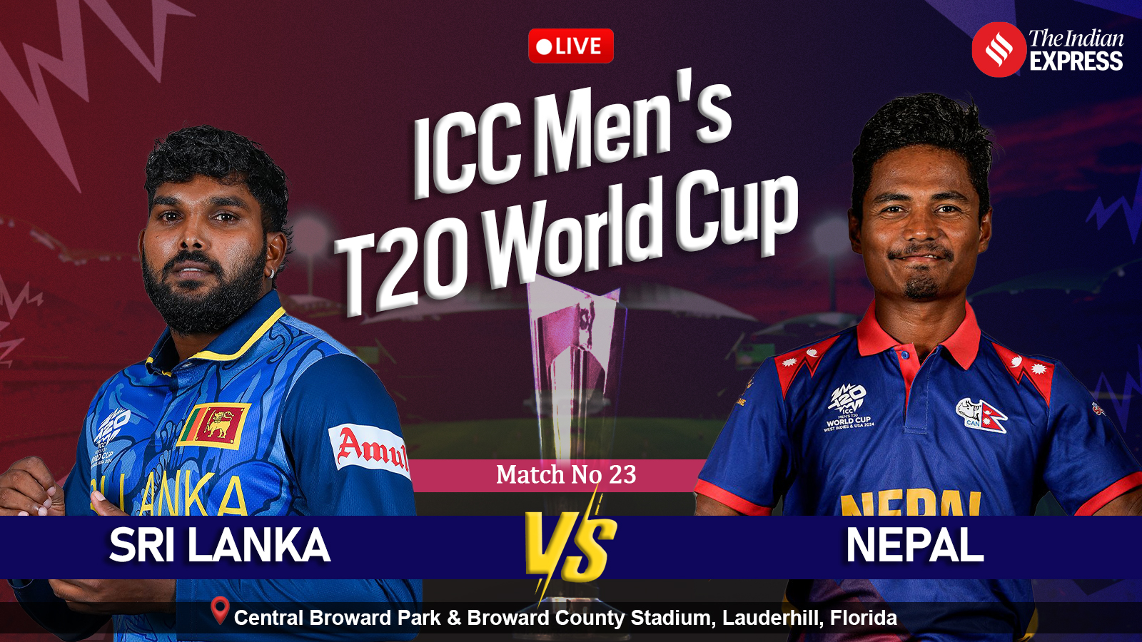 Sri Lanka vs Nepal Live Score, T20 World Cup 2024: Rain delays toss in Florida, next inspection at 6 am (IST)